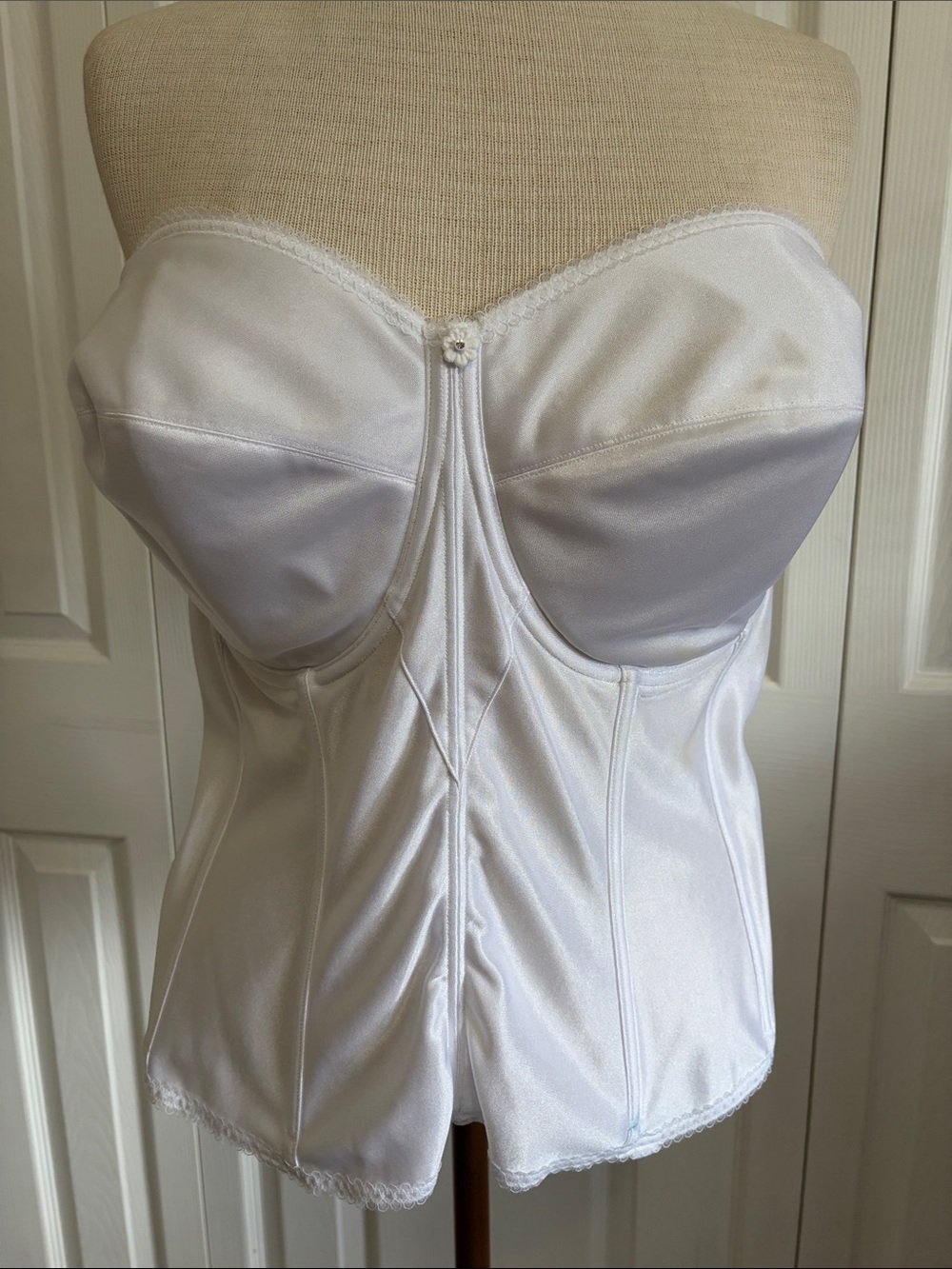 Dominique White Corset Strapless Longline Corset Size 46DD
